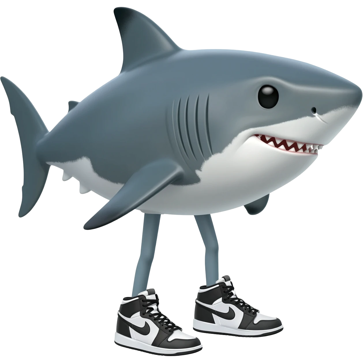 Tiburón con tres patas y tenis nike emoji