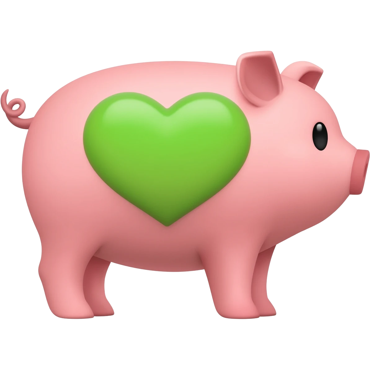 Pig with green heart emoji