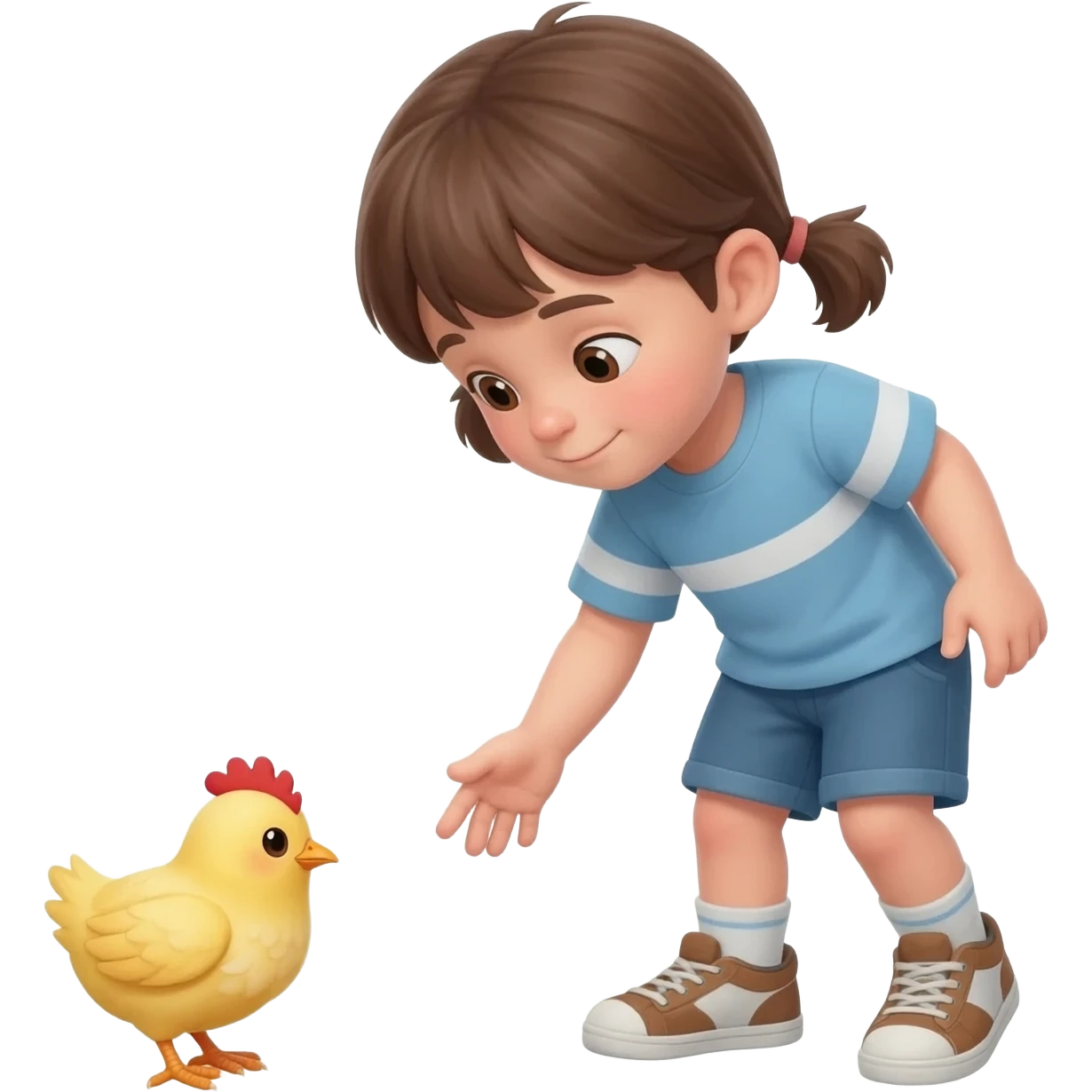 has un  niño buscando un pollito emoji