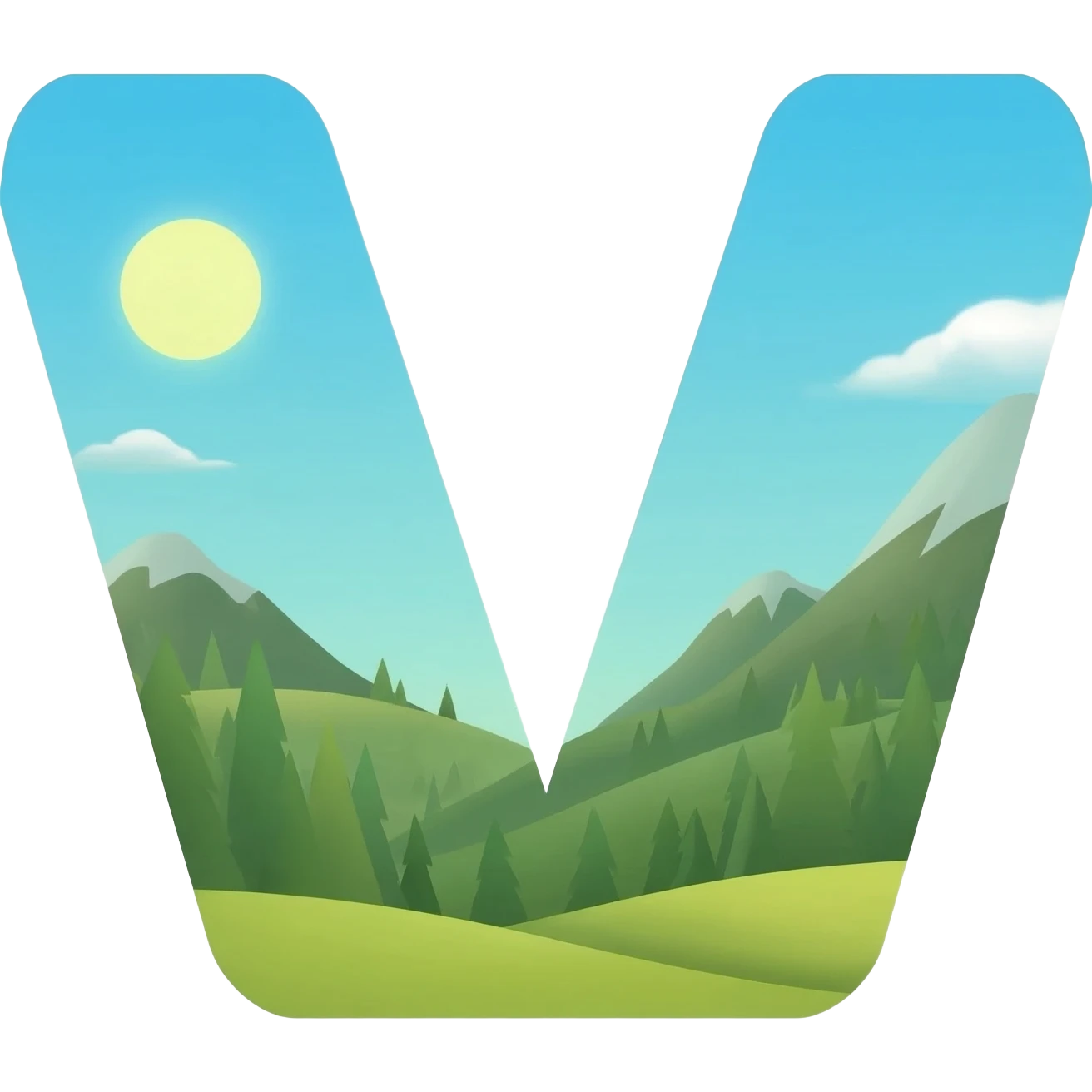 БУКВА V С ЛАНДЫШАМИ emoji