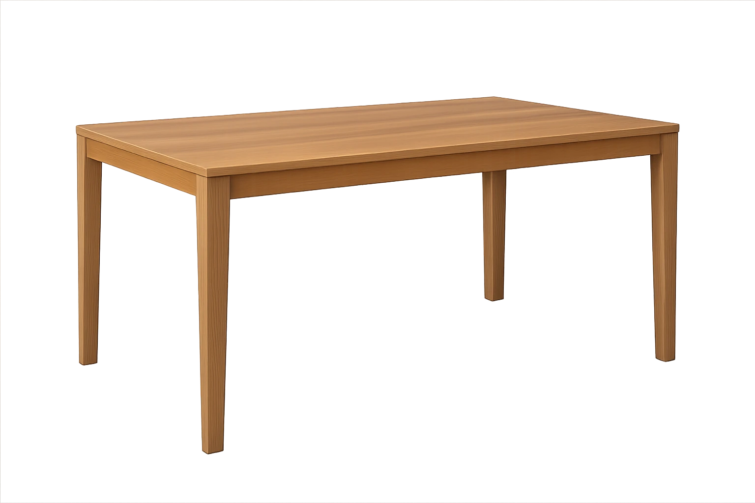 rectangle wooden table, minimalist, smooth finish, no background emoji