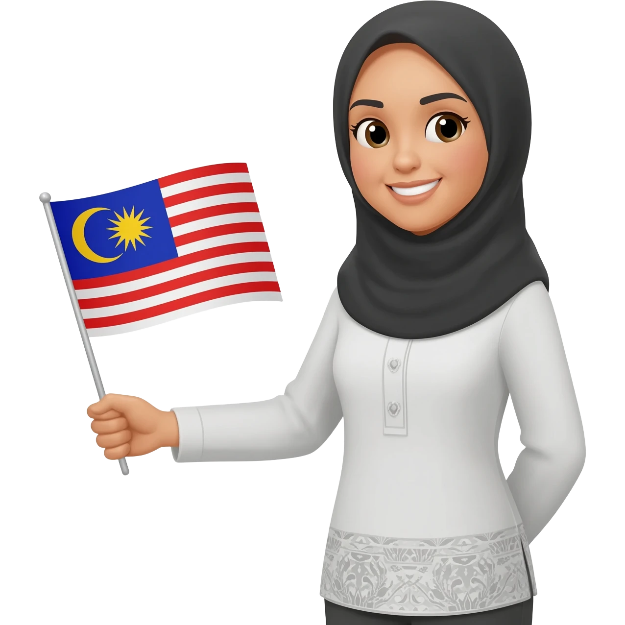 Female Tourist Guide with Malaysia flag emoji