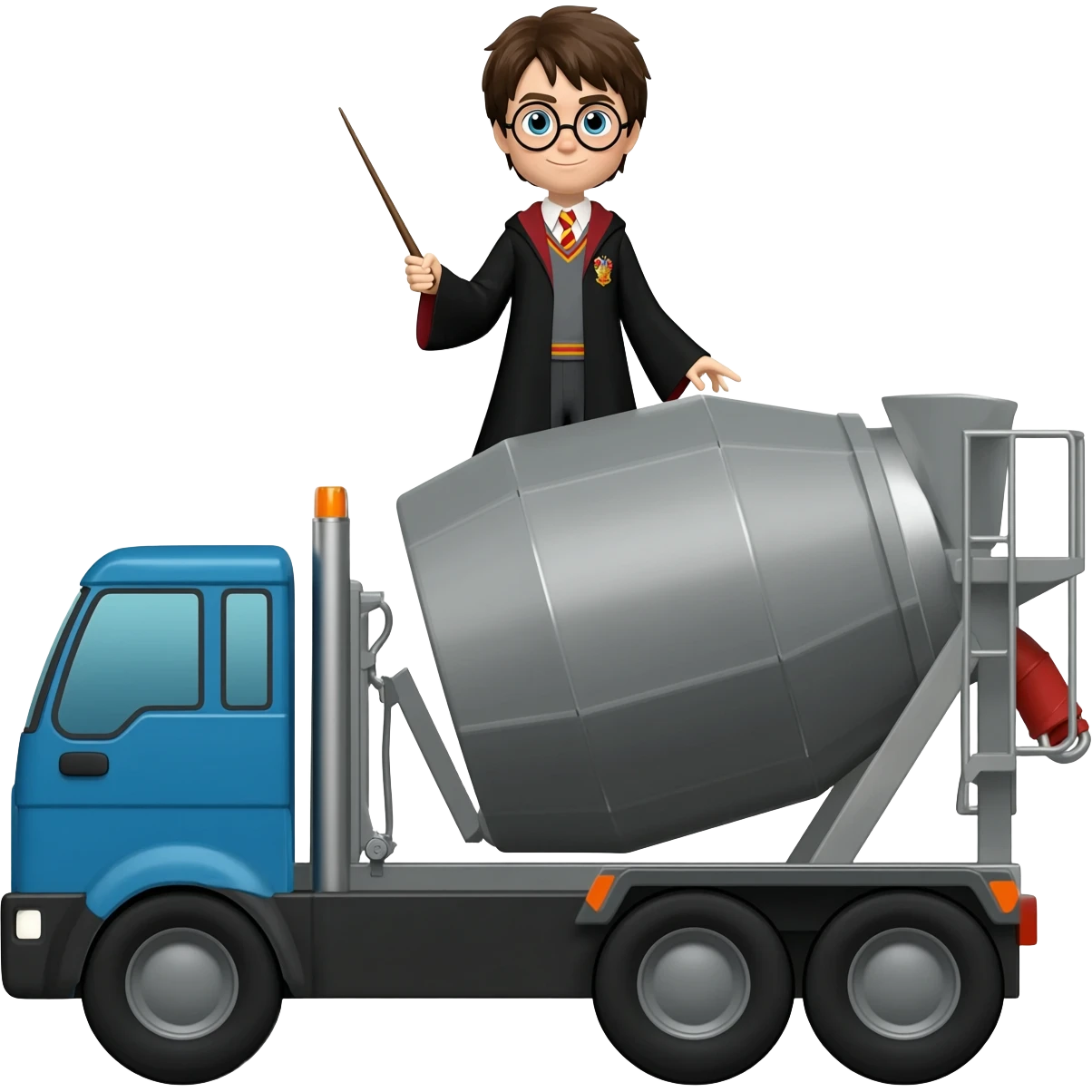 Harry Potter on concrete mixer truck emoji