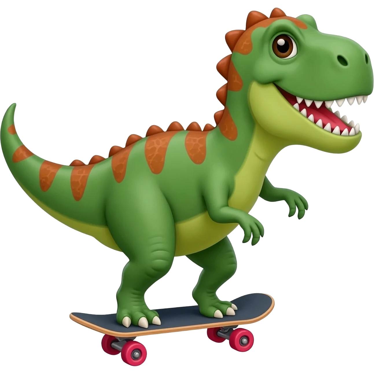 Dinosaur on a skateboard emoji