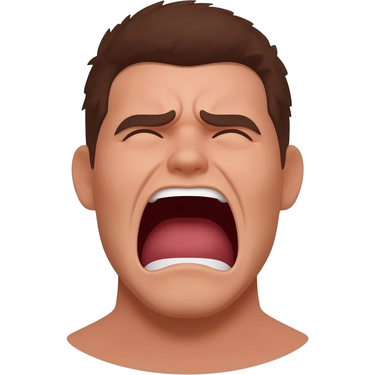 persona gritando de sufrimiento emoji