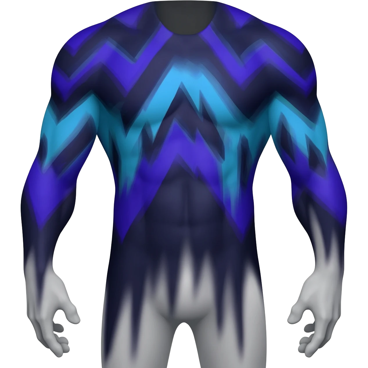 zig-zag-patterned striking indigo-violet-blue-cyan-gradiented with dark undertones, white underside, thunderous stormy edgy badass realistic Vernid-Sergal-Genet-Trico-species by LiLaiRa, full body emoji