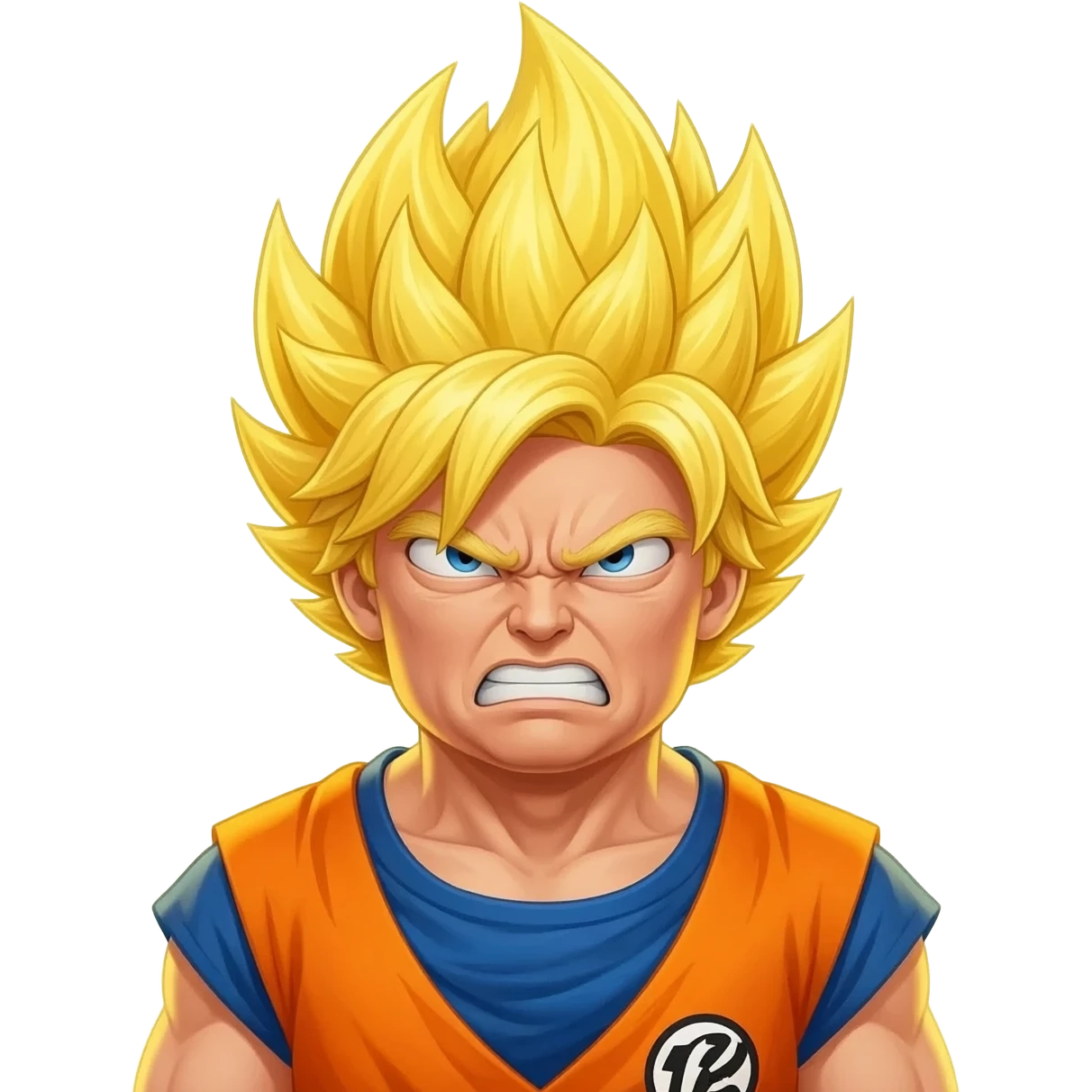 President Donald Trump as a dragon ball z character powering up to go "super sian" emoji