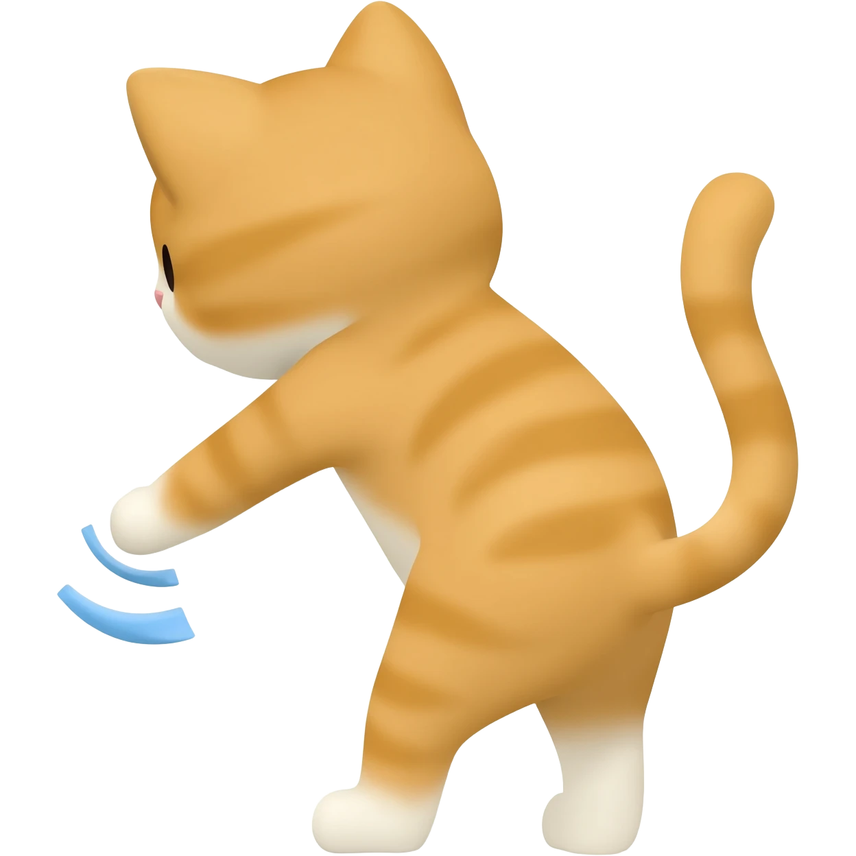 cute kitty slapping his butt with a fan emoji