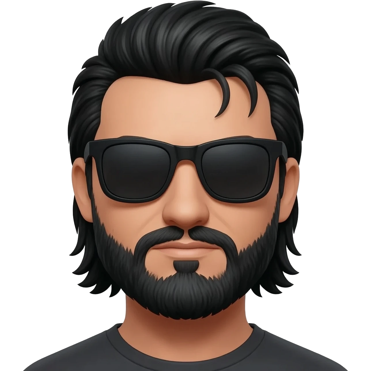 Black mullet man with Goatee and sunglasses emoji