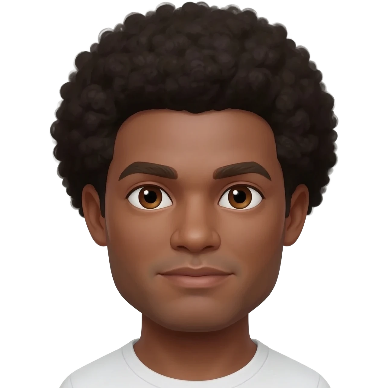 Tete d’homme avec Afro homme métisse emoji