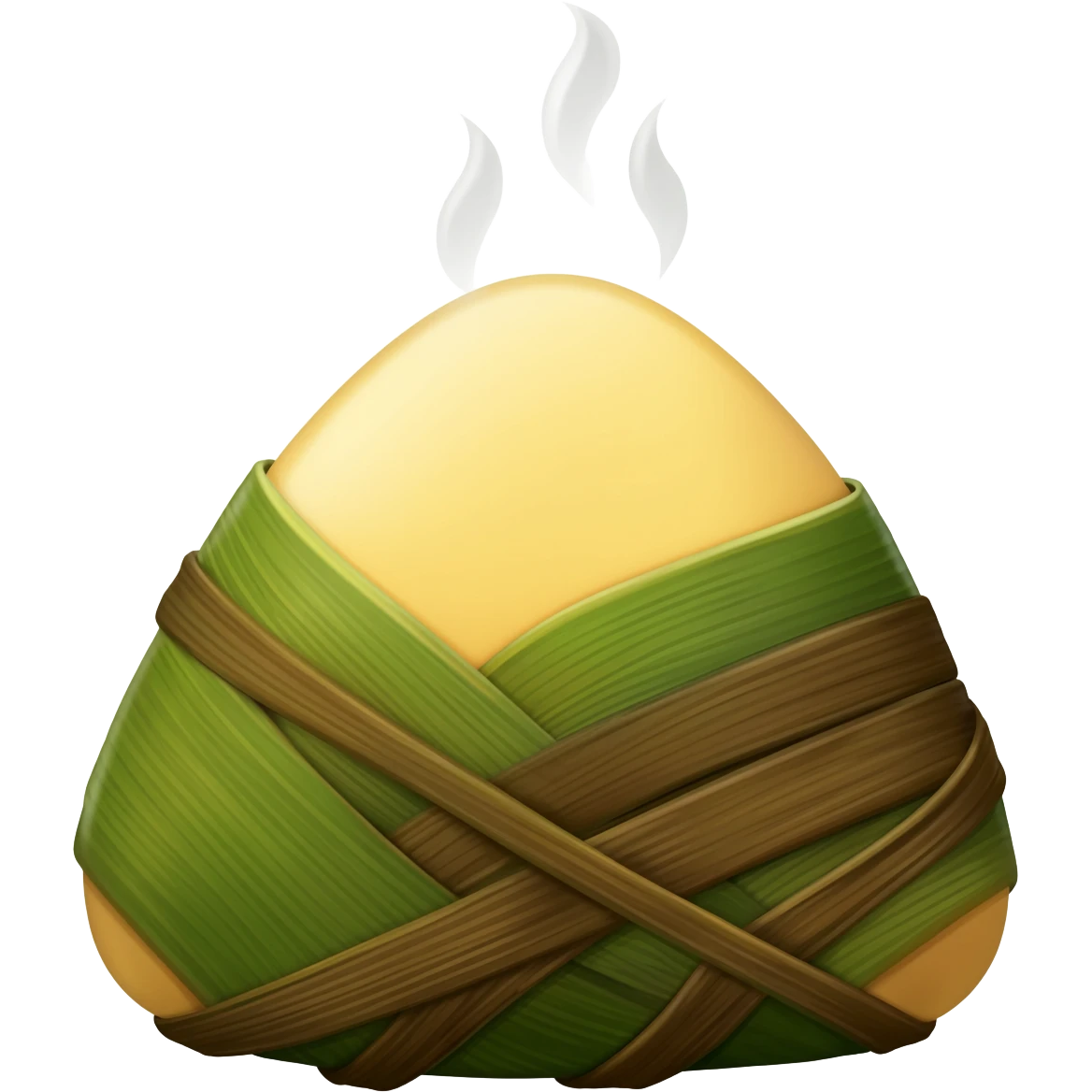 A small, oval fermented cornmeal dumpling wrapped in green/brown leaves – West African staple, often served with soup or fish. emoji