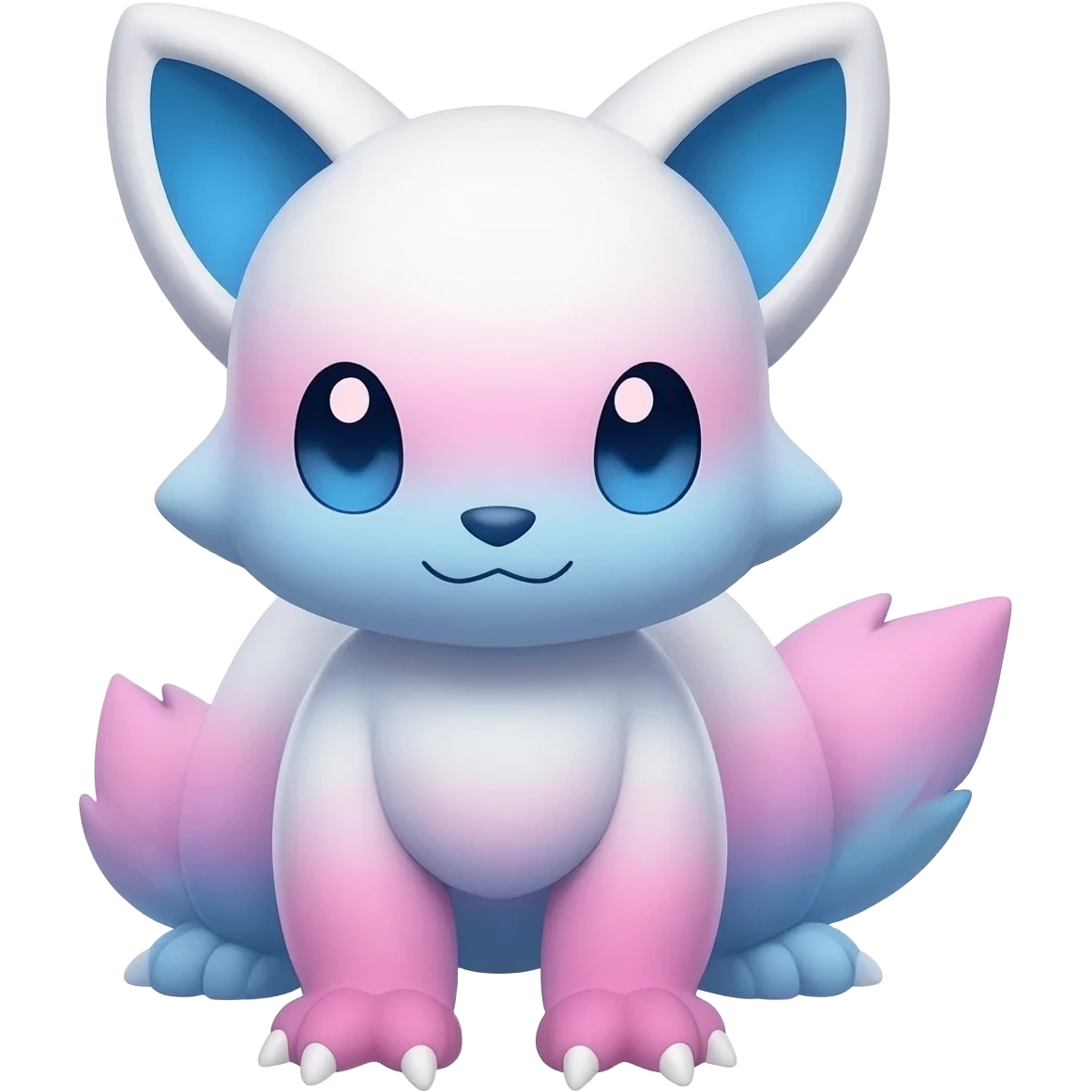 Cute cool edgy kawaii pink-white-blue-gradient fakemon-creature emoji