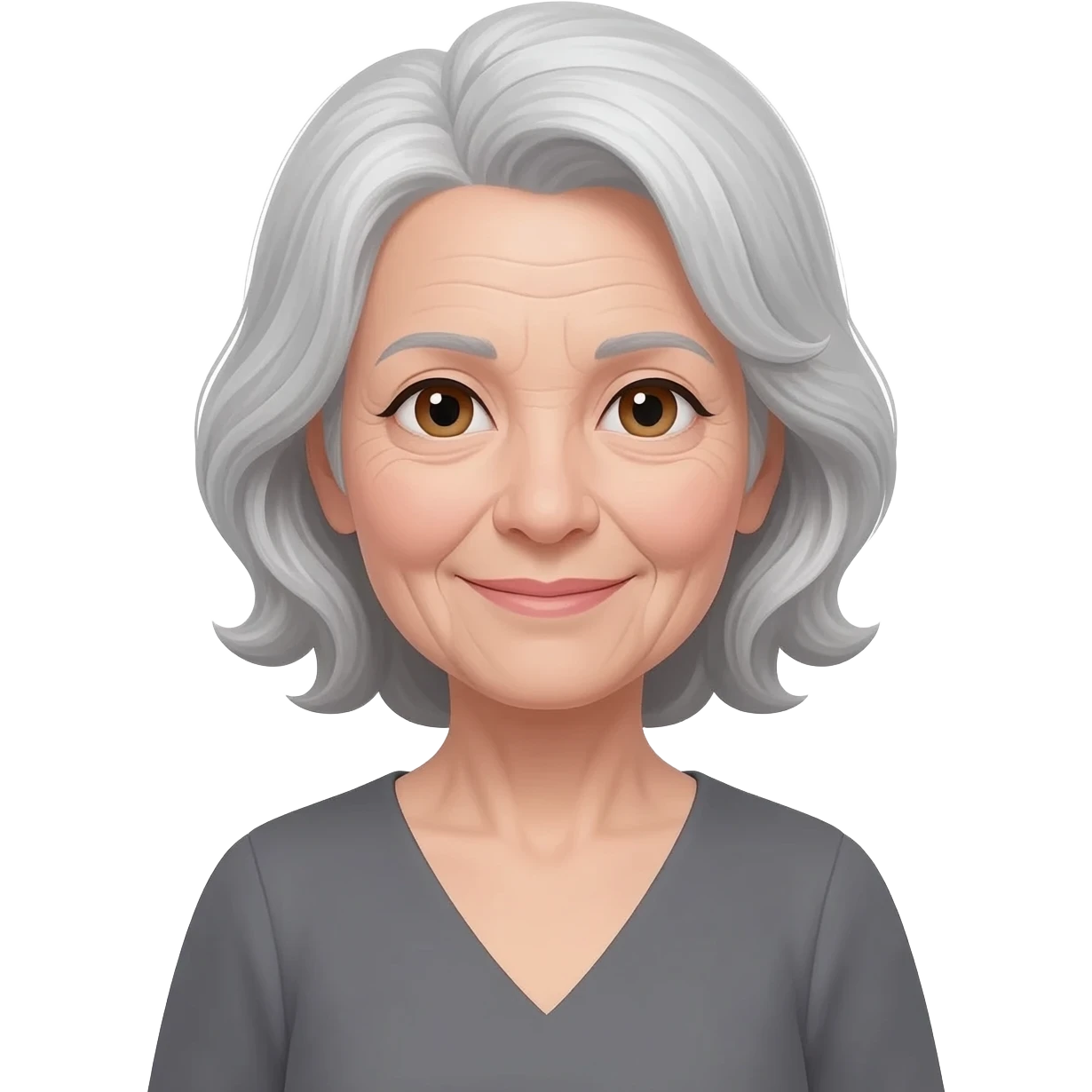 Lady with gray hair emoji