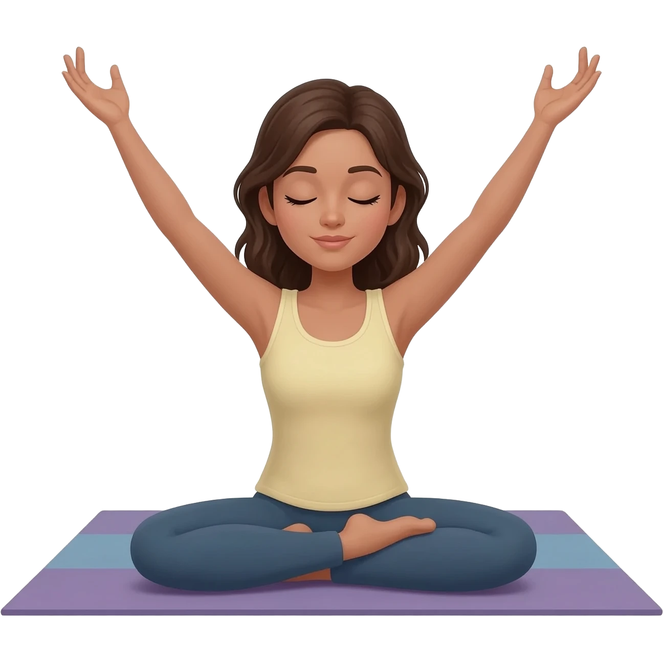 woman making yoga emoji