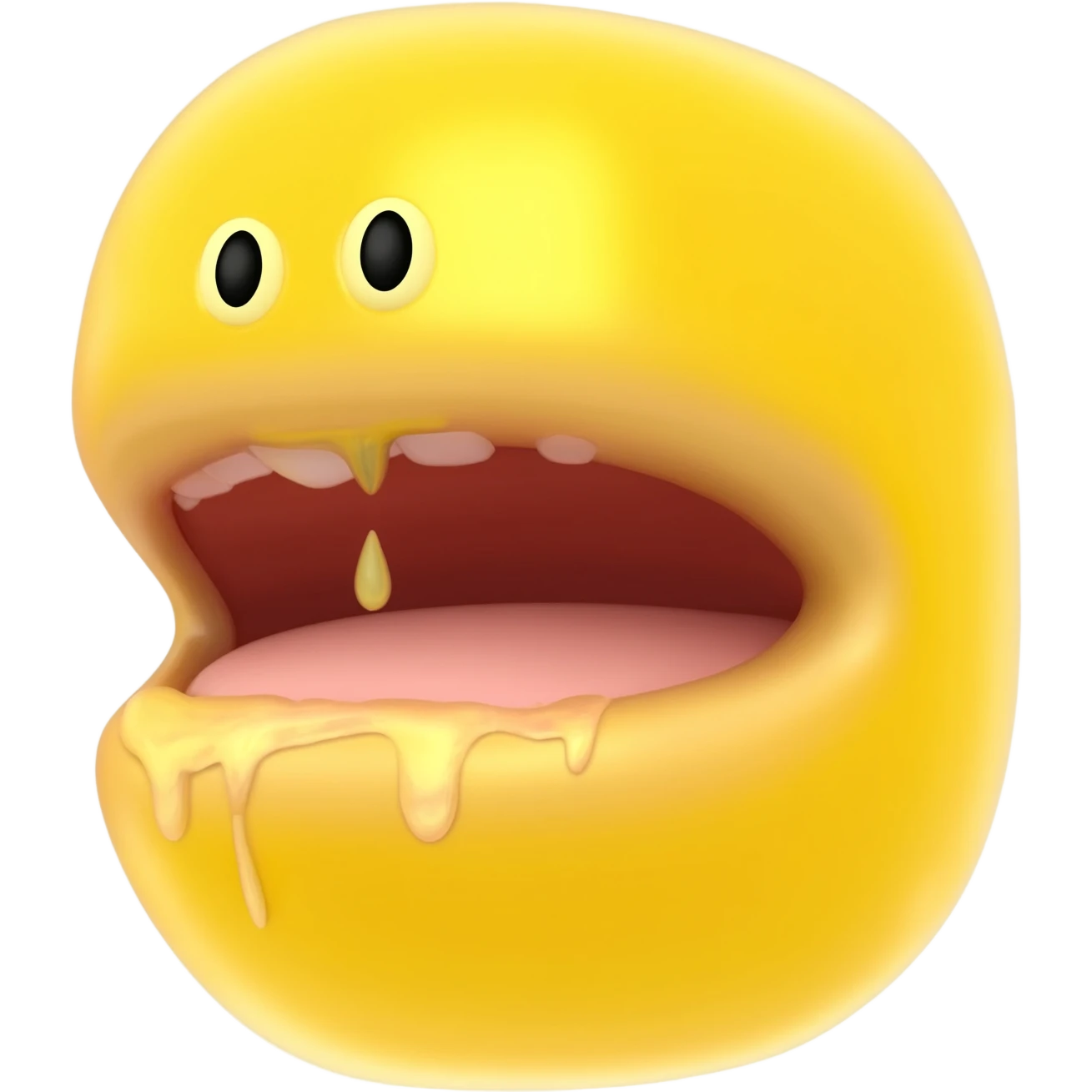 giant, open drooling mouth, mostly mouth yellow emoji, tiny eyes emoji