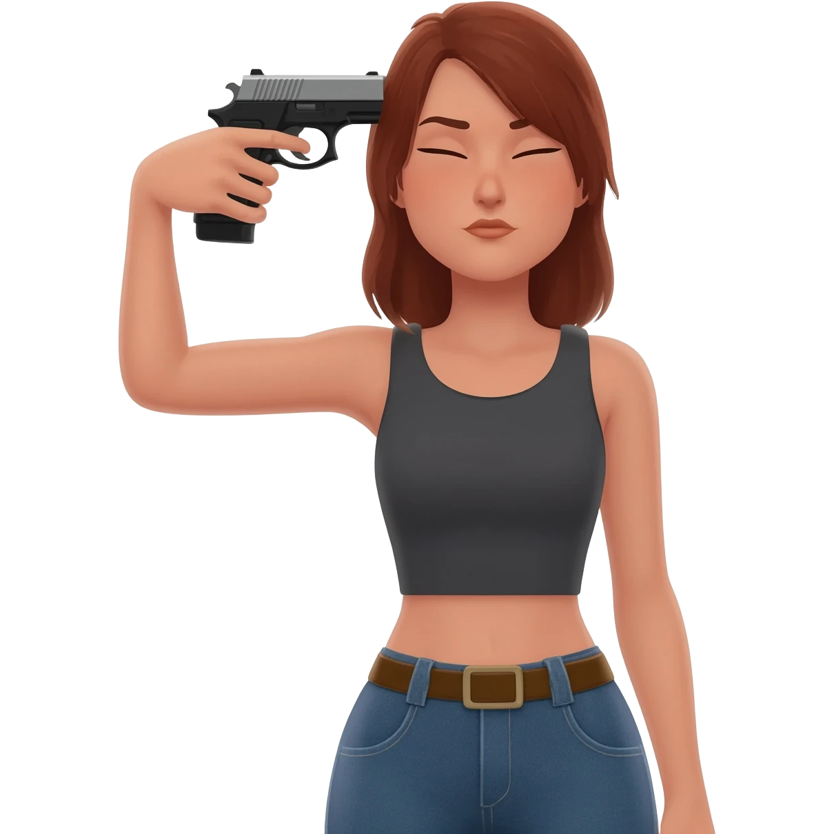pistole u hlavy ženy emoji