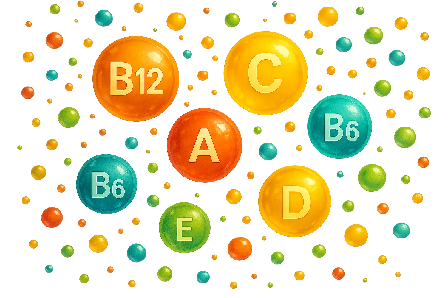 particelle di vitamine fluttuano in aria emoji