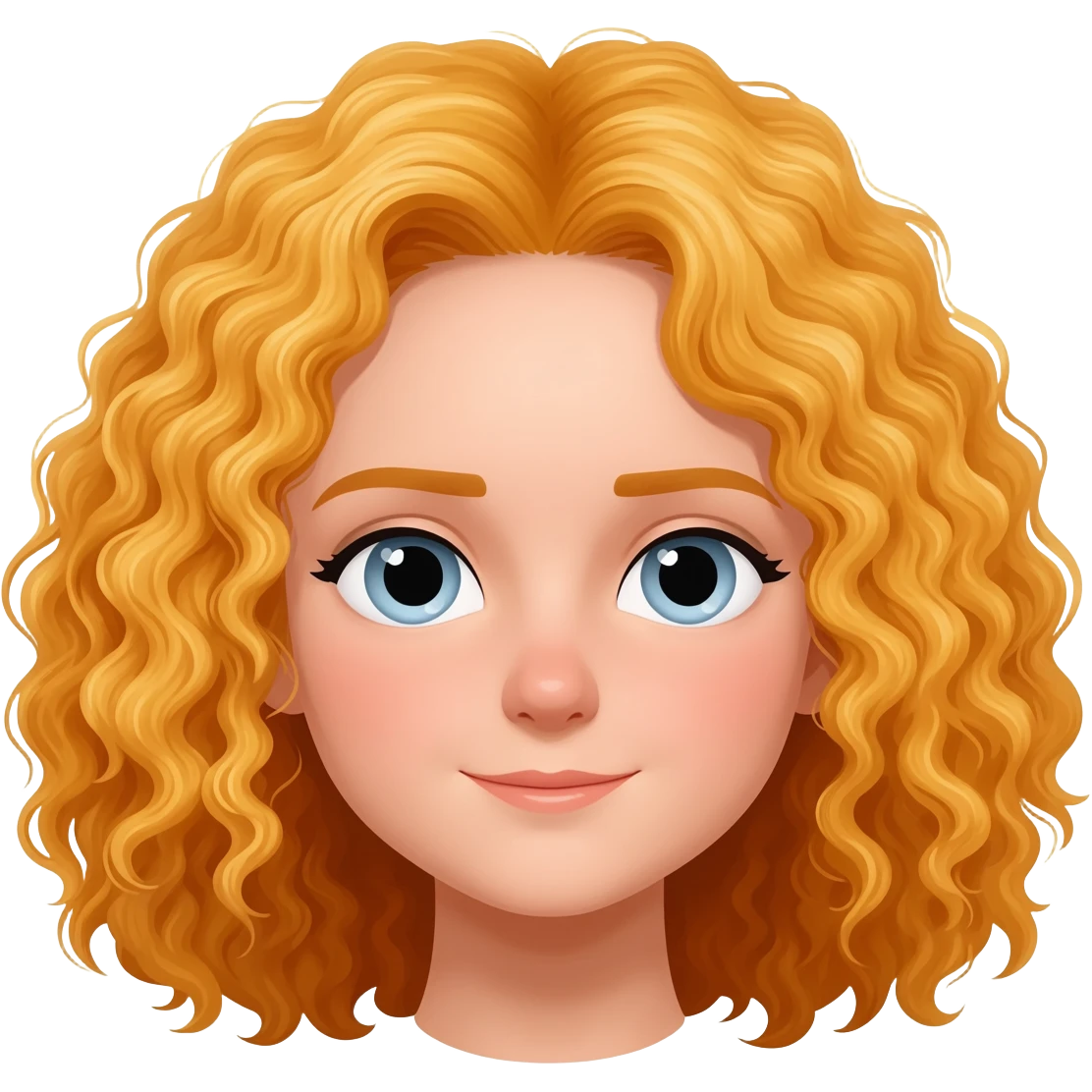 uma menina com cabelo cacheado loiro emoji