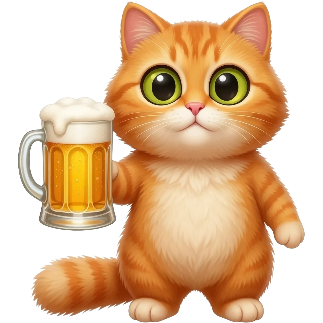 cat holding a beer emoji