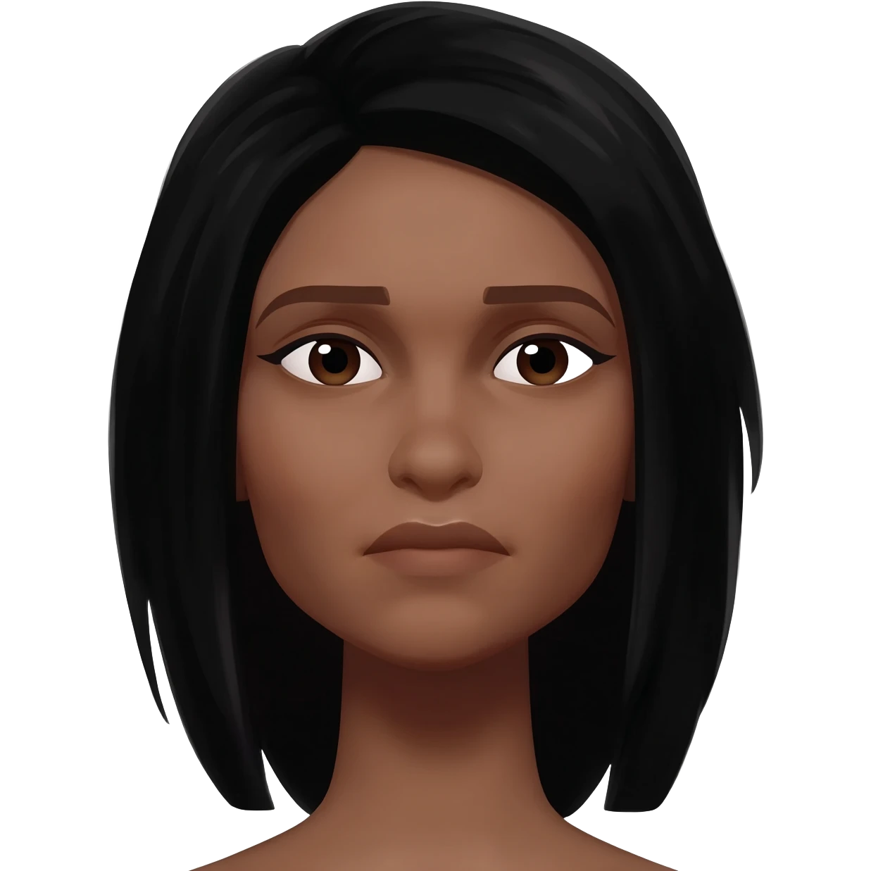 Gonemili Grace cheveux noir foncé sans sourie emoji