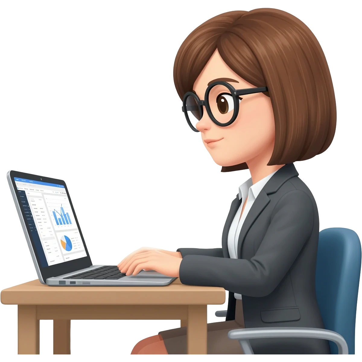 Business analytics woman emoji