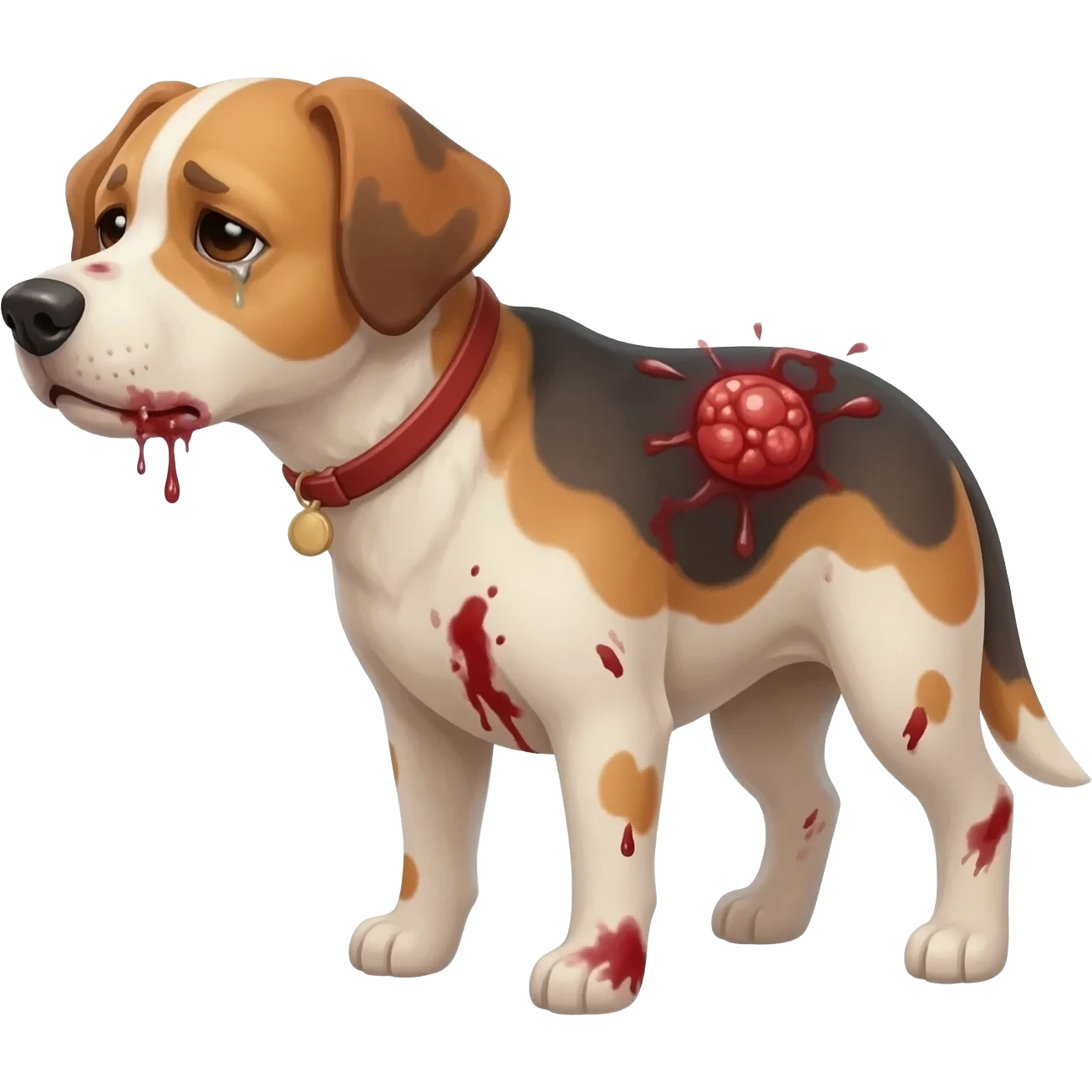 Clots stain not clean sad dog emoji