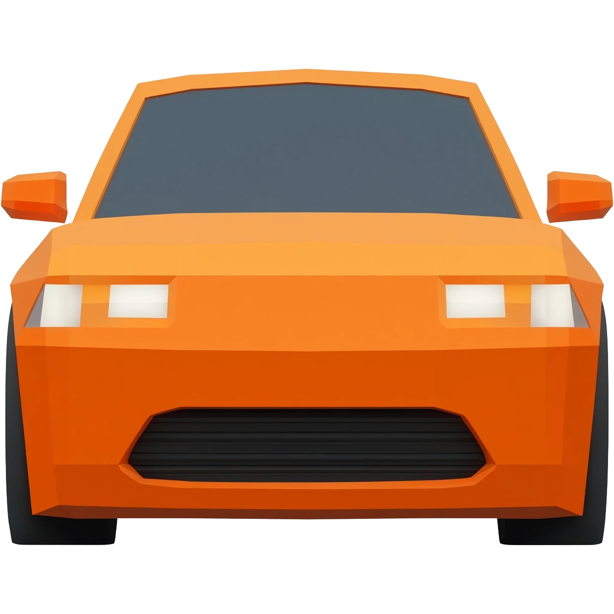 Create a orange lowpoly car at the front emoji