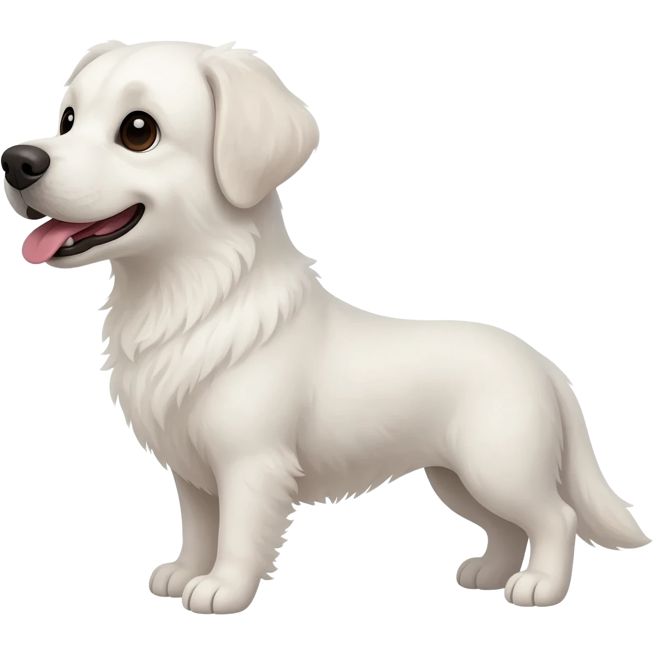 white dog looks contentedly to the left emoji