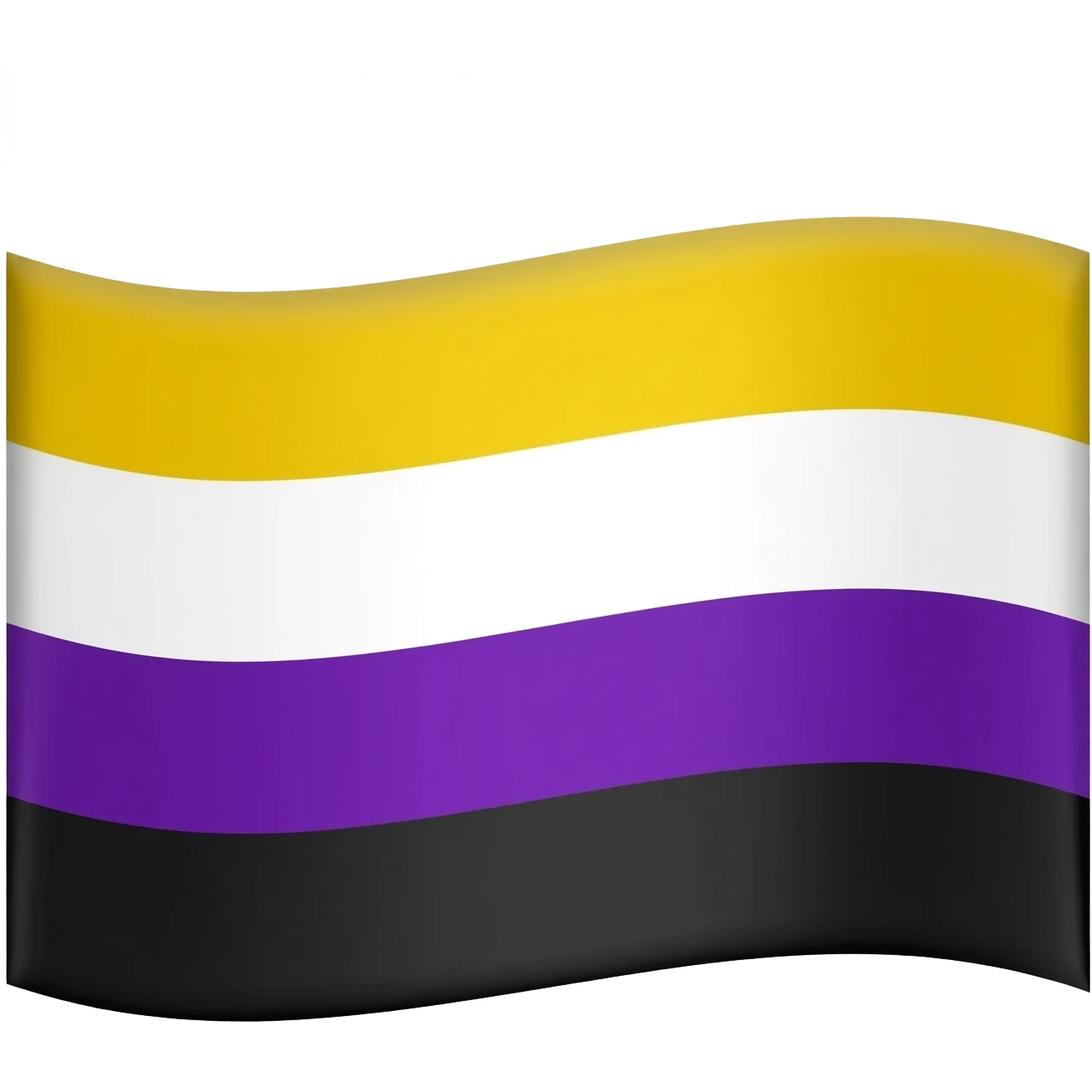 Flag with black on the bottom then purple then white then yellow In equal sized horizontal stripes emoji