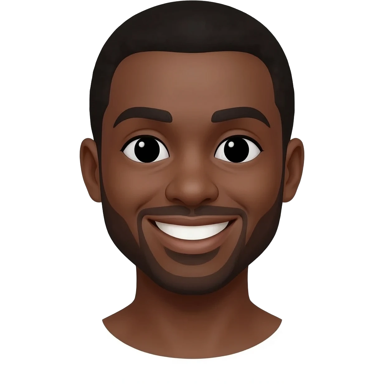Black man smiling emoji with gap front teeth emoji