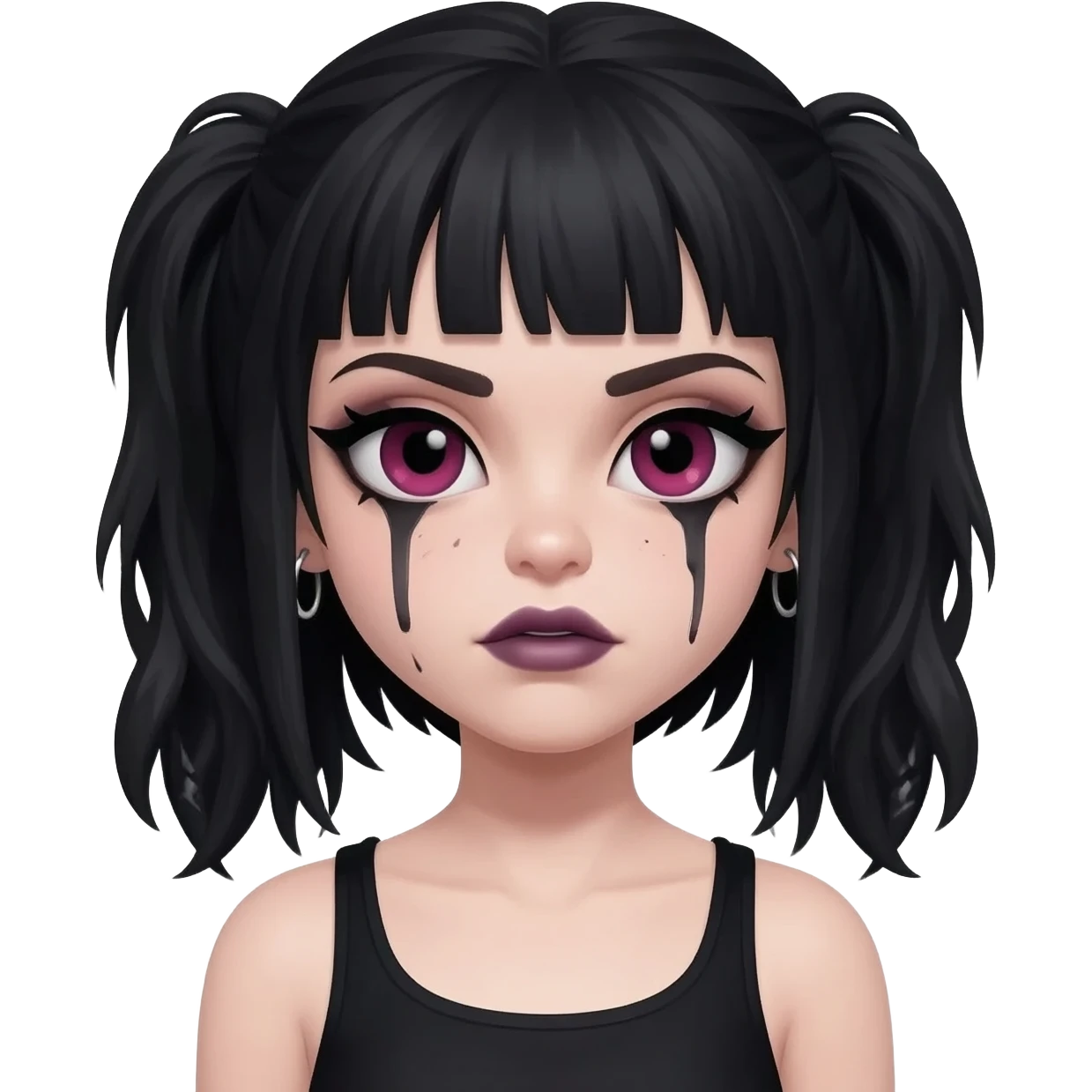 A typical emoji type girl as an emo emoji