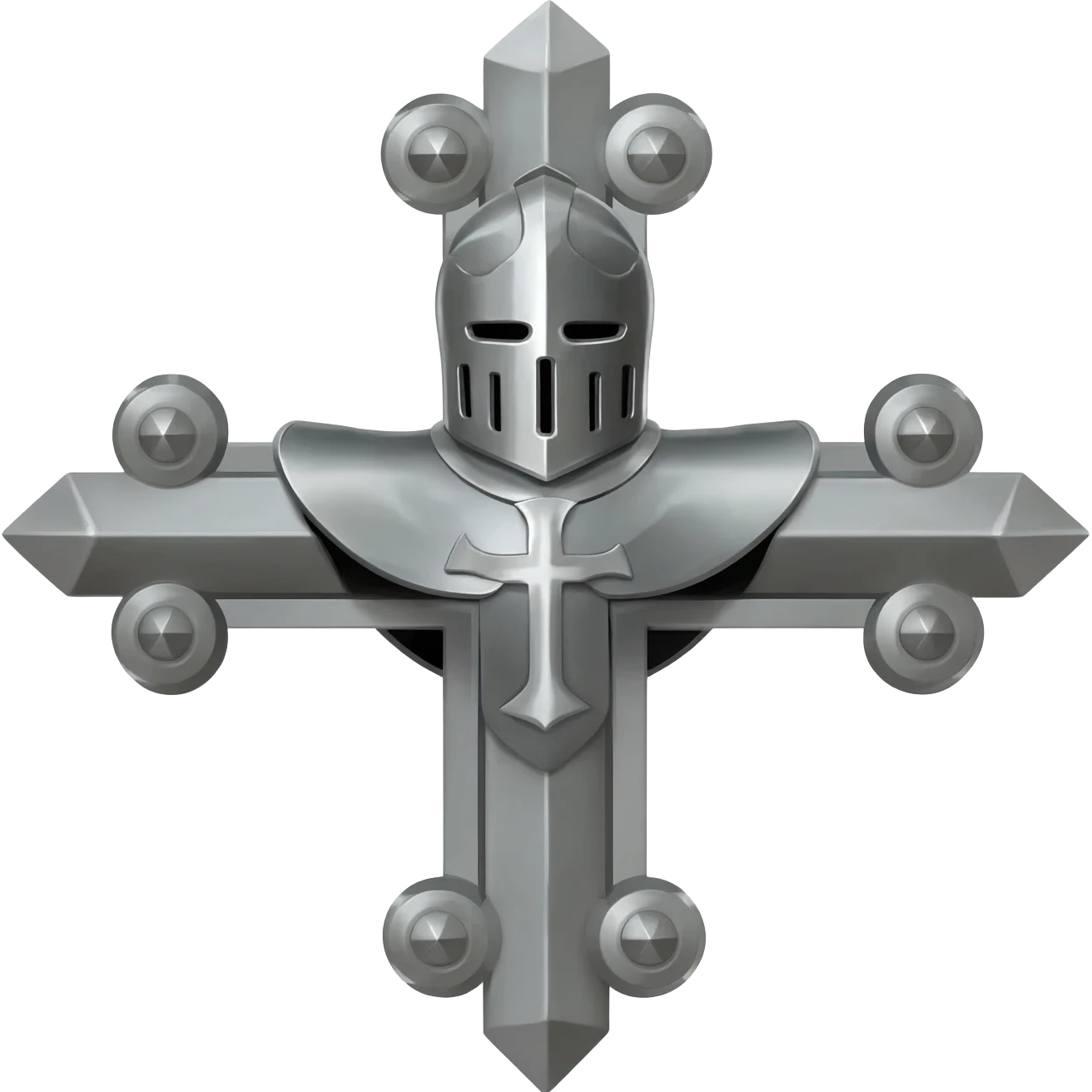 Silver knight templar cross emoji
