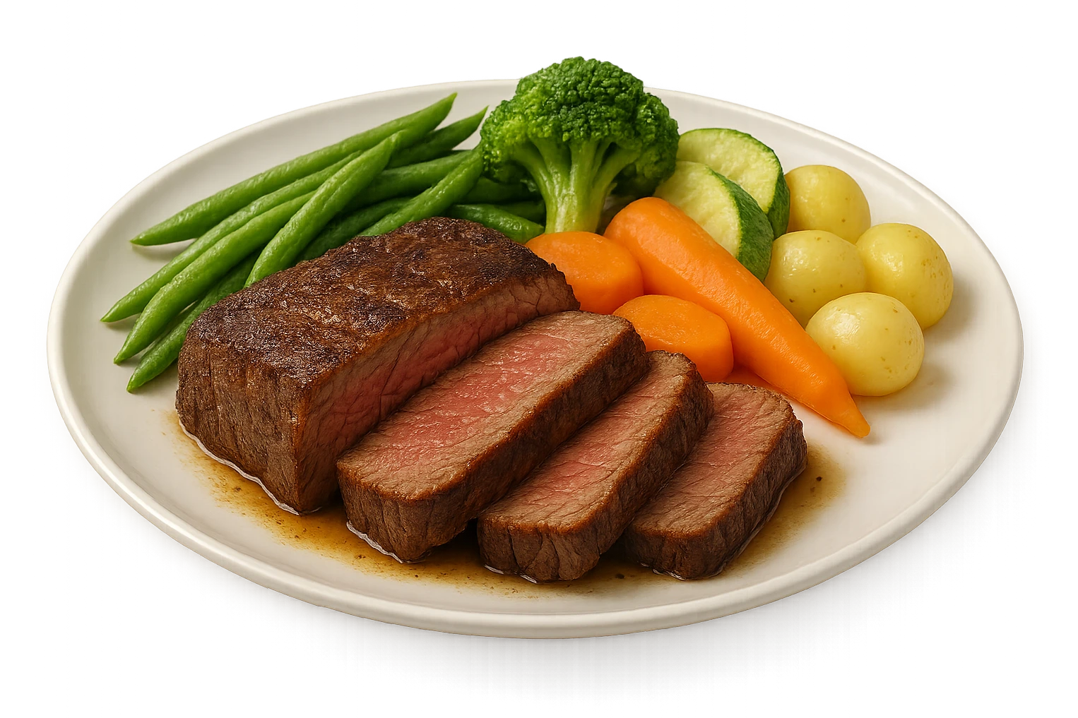 Manzo con verdure su un piatto emoji
