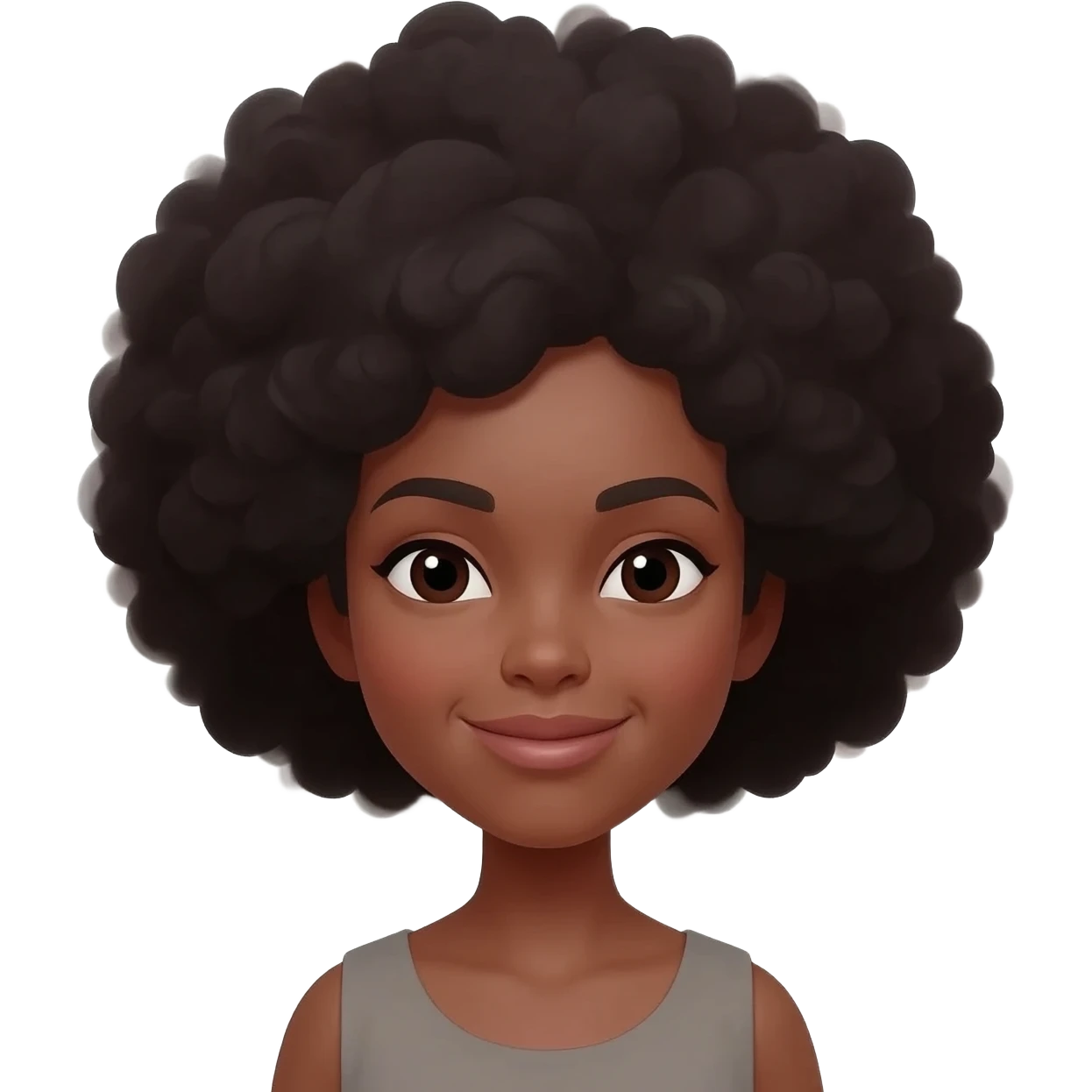 White  woman typical emoji with a big afro emoji