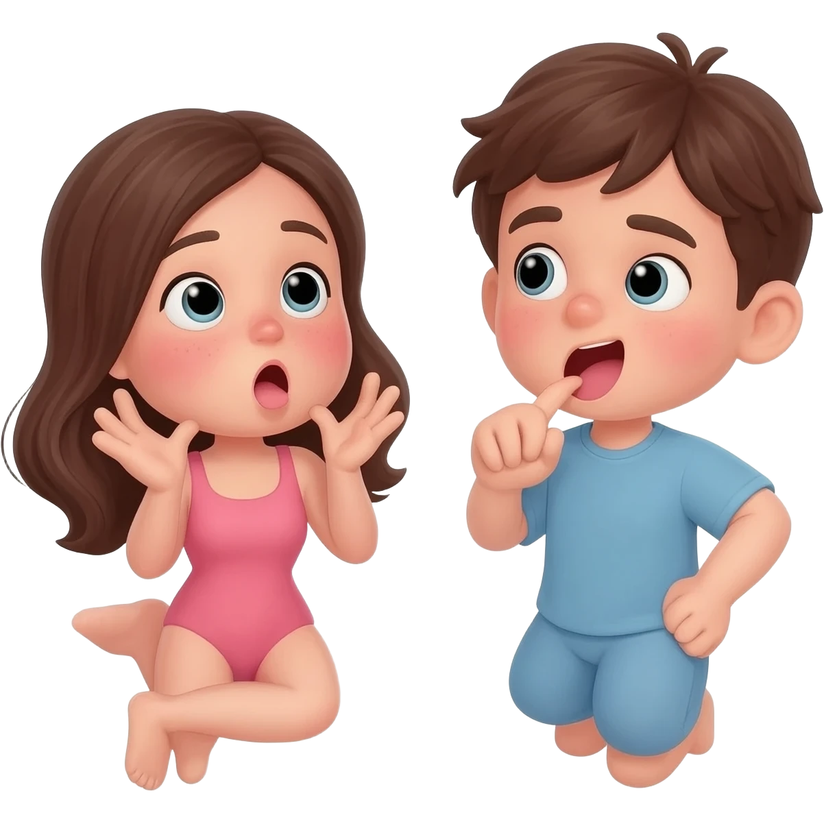 Girl and boy naughty, sex emoji