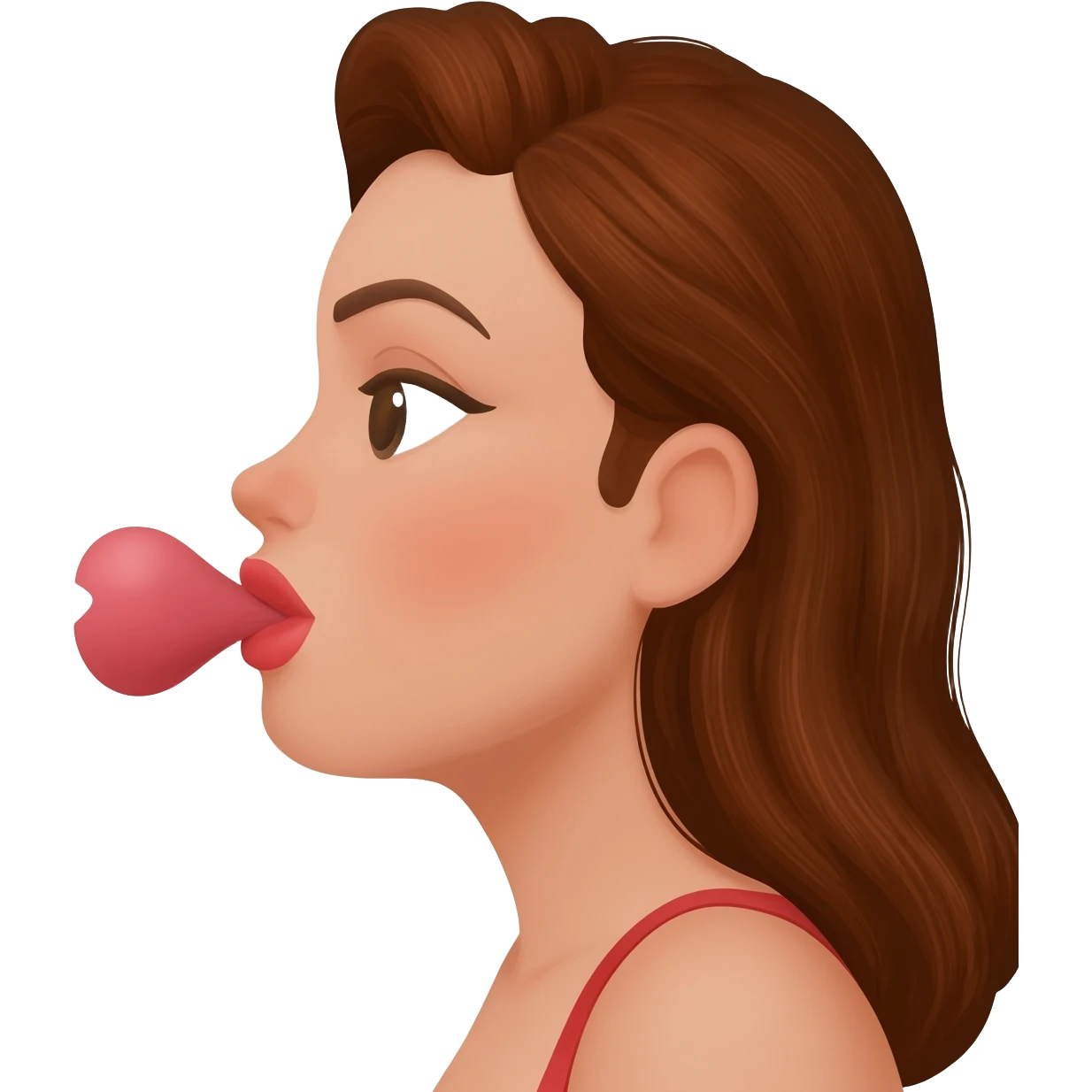 Woman giving a blowjob emoji