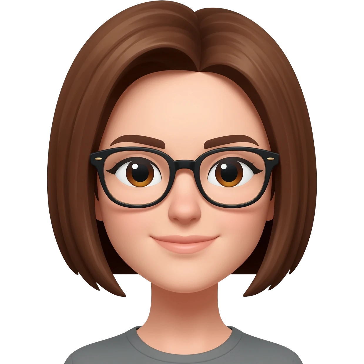Female short brown  hair glasses emoji