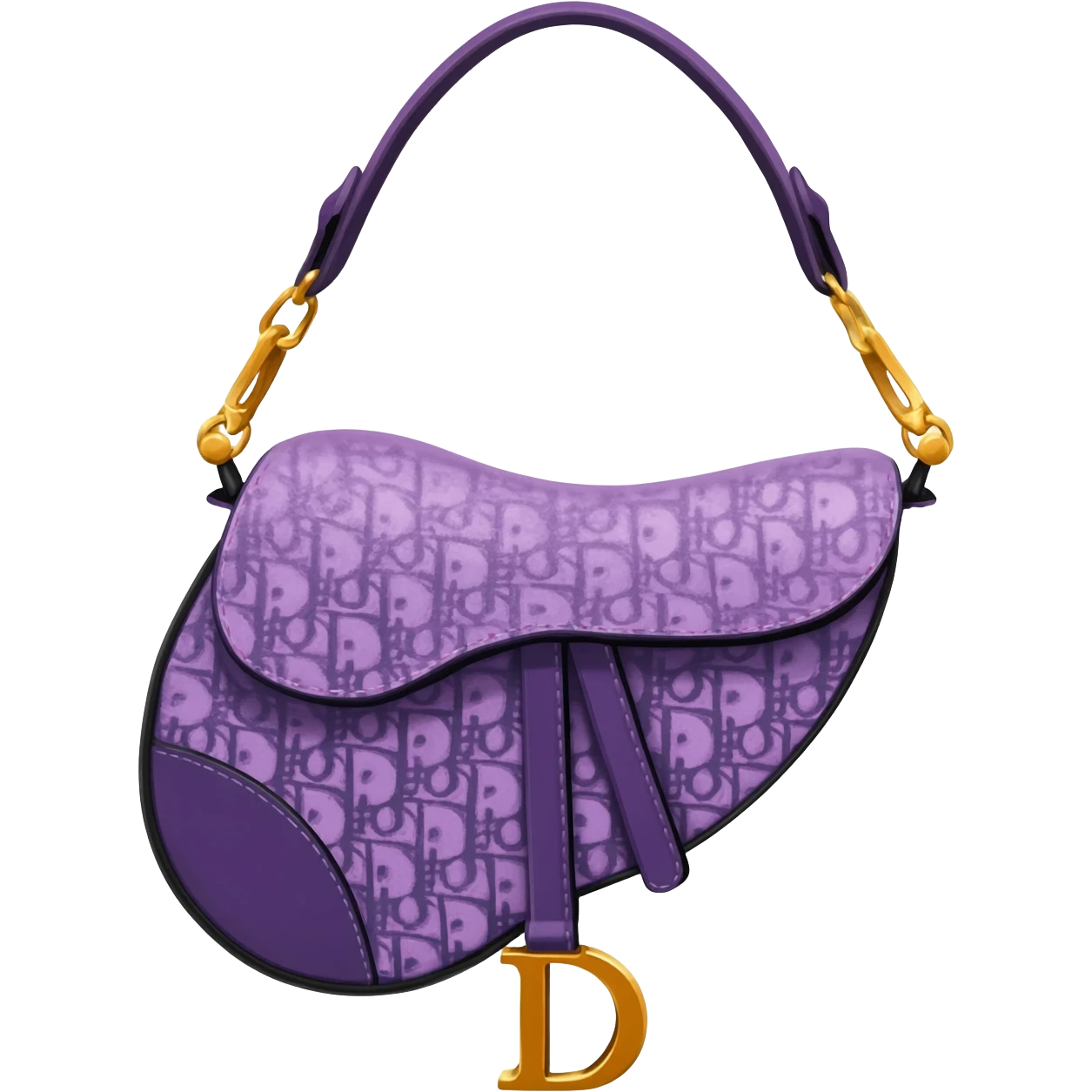 purple dior print saddle bag emoji