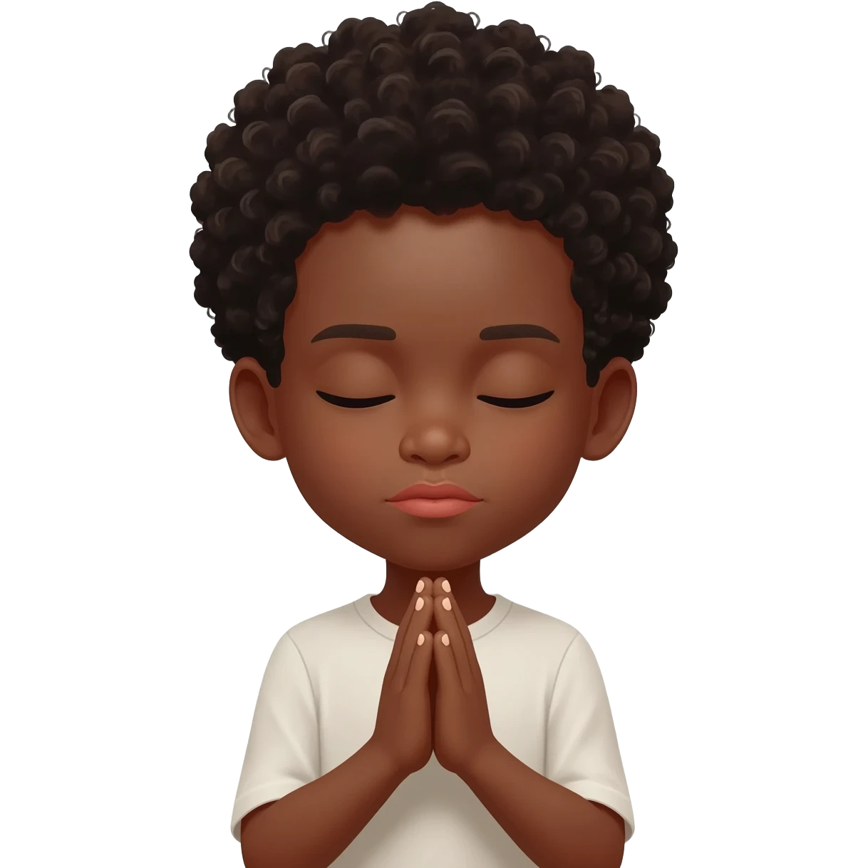 amen praying hands eyes closed black boy curly hair emoji