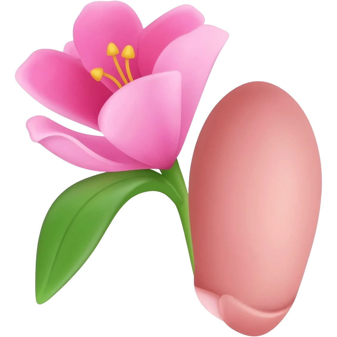 Flower (pink) with penis emoji