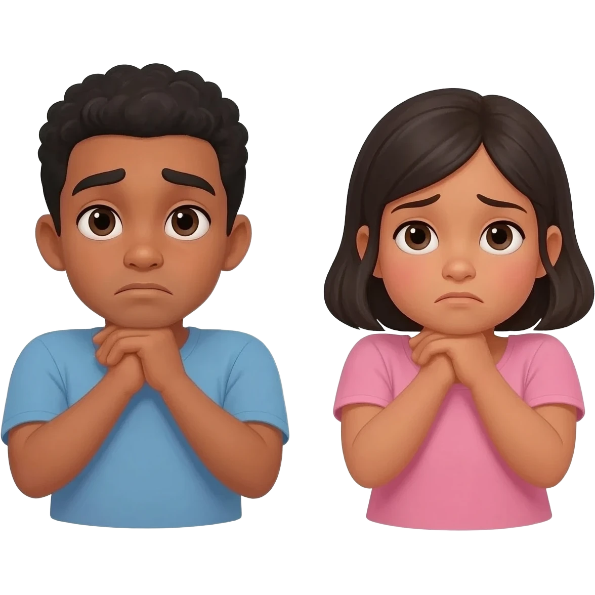 un hermano i una hermana parecidos, de la misma raza y aburridos emoji