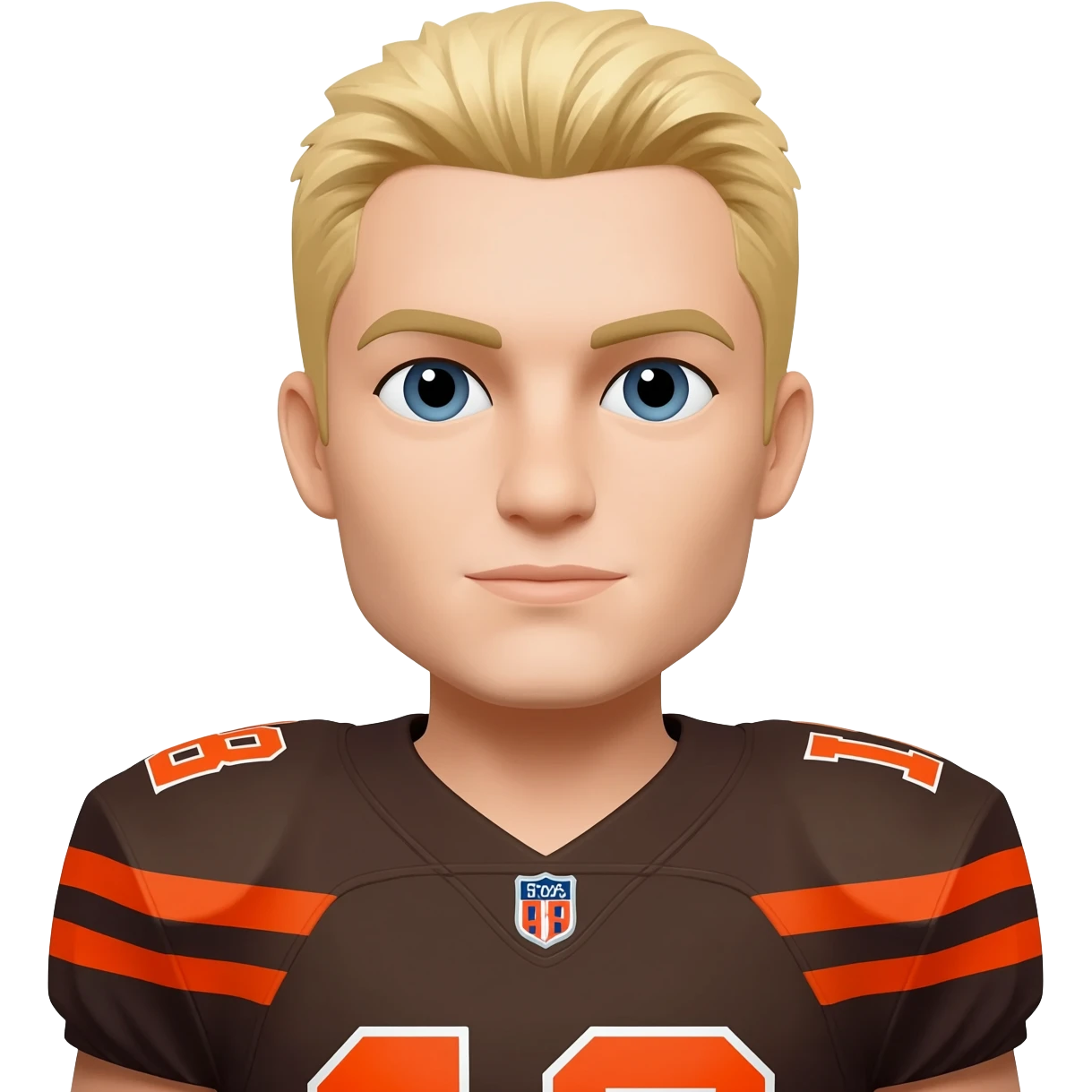 Browns fan with short blonde hair emoji