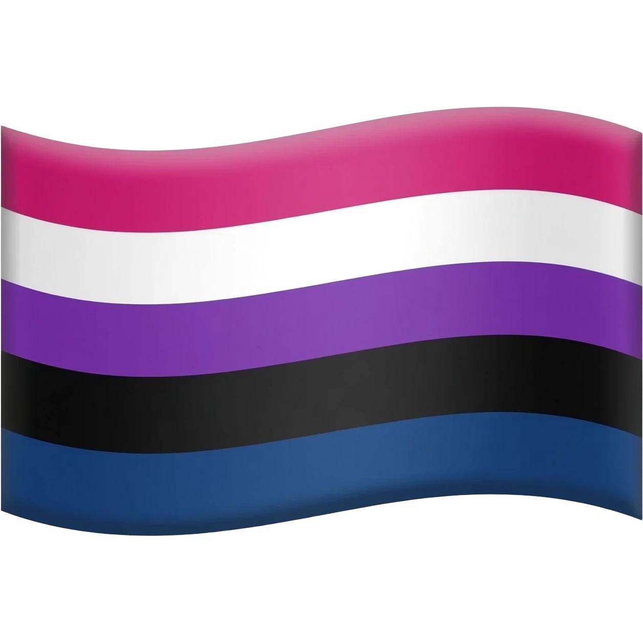 Uma bandeira a primeira cor rosa e debaixo do rosa eo branco e o roxo debaixo do branco eo preto debaixo do roxo eo azul escuro embaixo do preto emoji