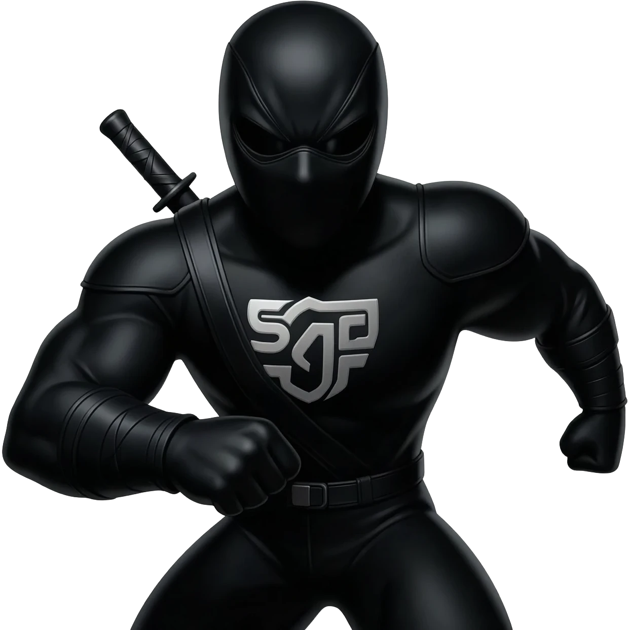 Black Ninja emoji with SGF written on it emoji