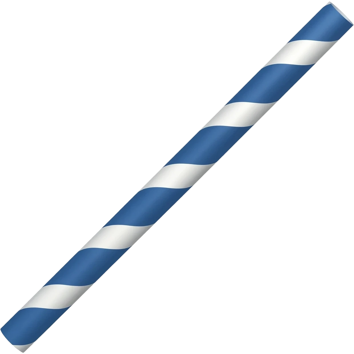 Um canudo, azul e branco de listras emoji