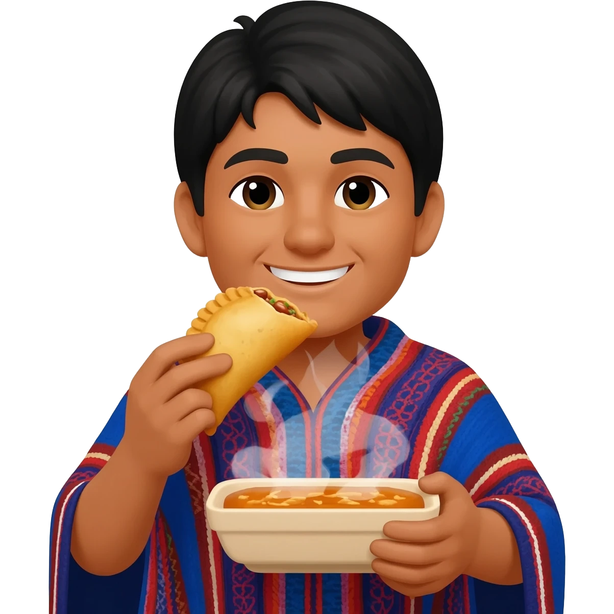 Un tinku Bolivink comiendo salteña Boliviana emoji