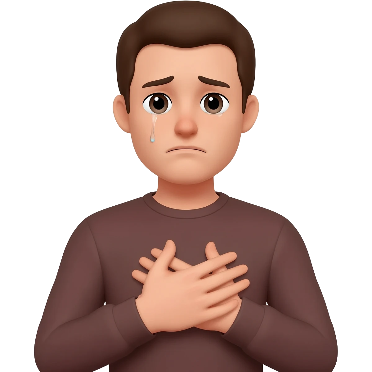 Create a crying emoji collapsing his hands emoji