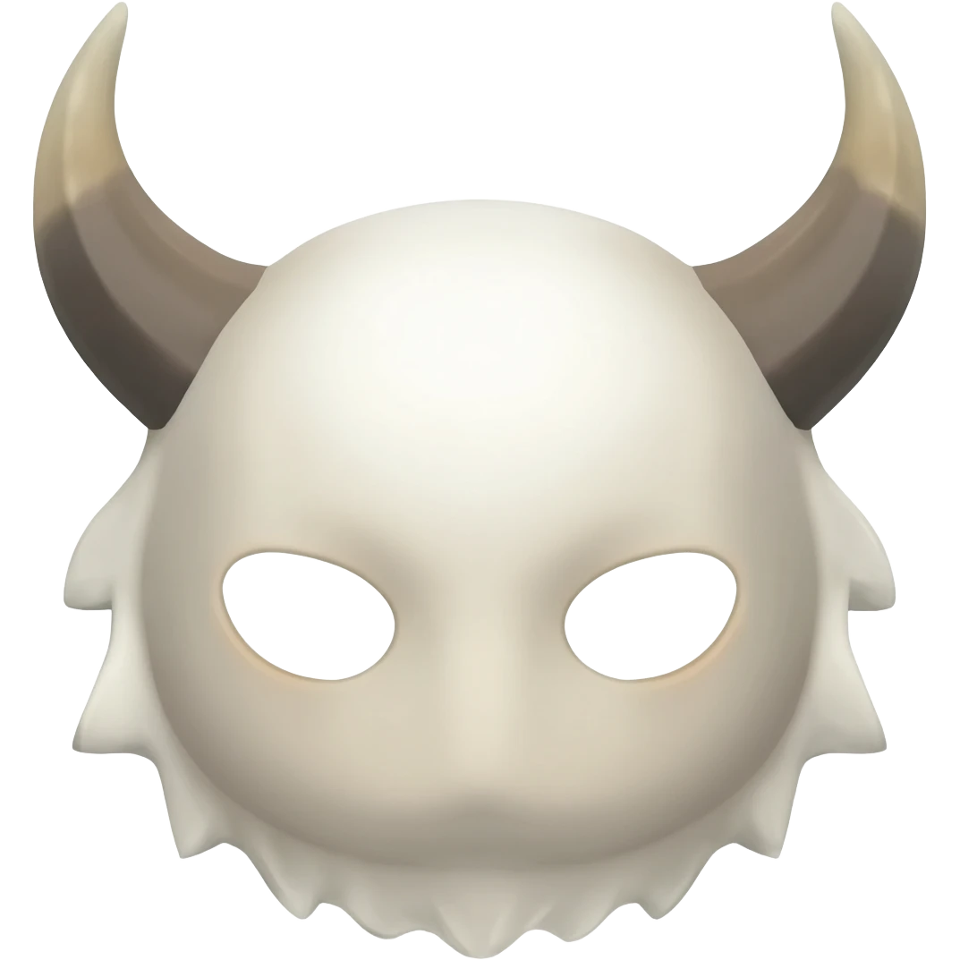 Hilichurl creature from Genshin Impact, wearing a white round mask with horns  emoji