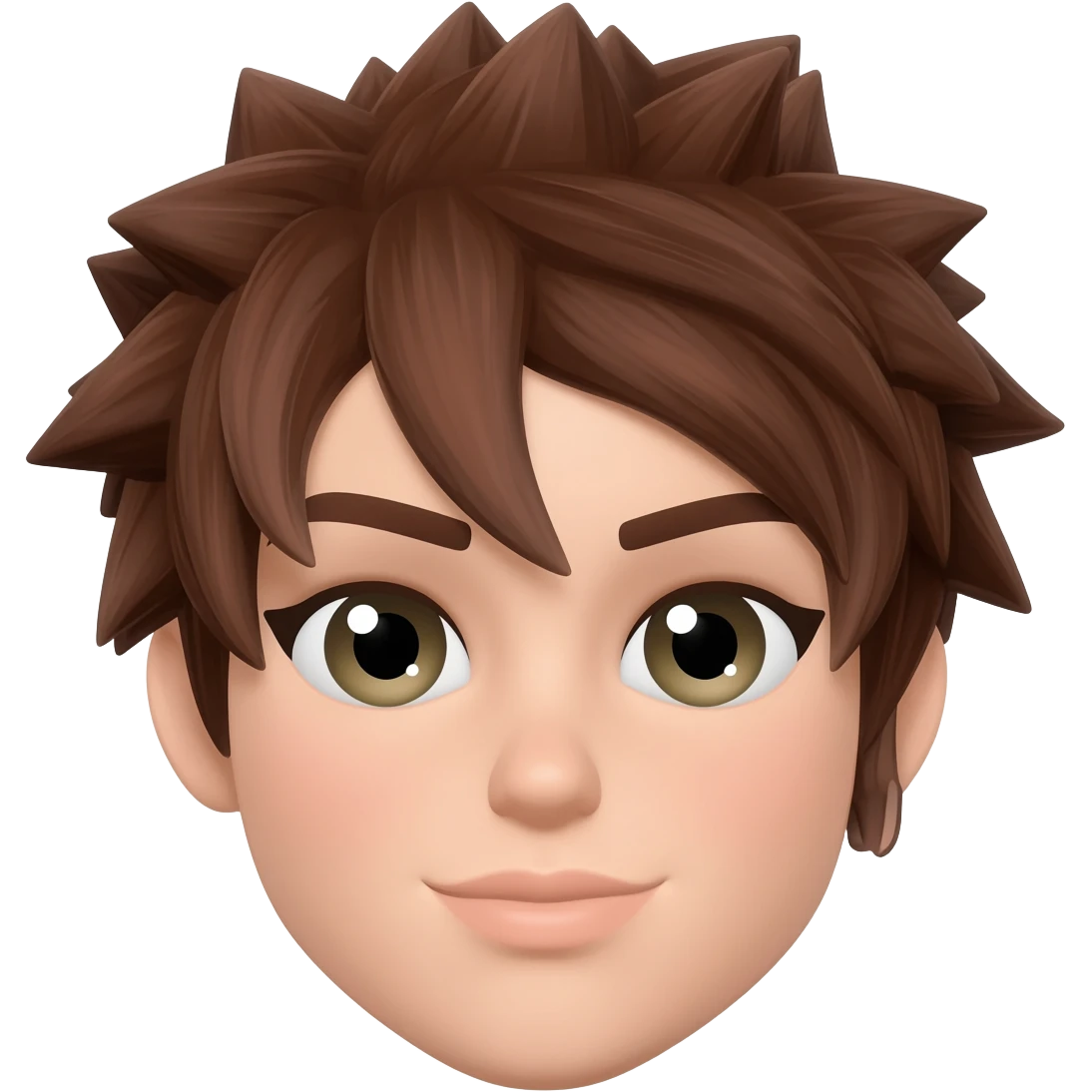 Female short brown spikes hair emoji