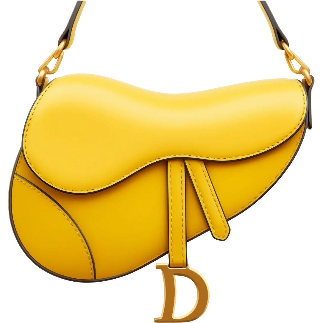 yellow dior saddle bag emoji